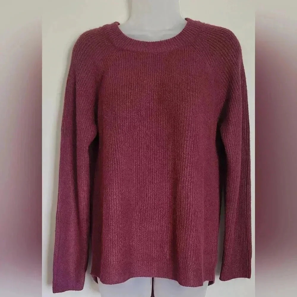 Maurices Dells Sweater, Maroon, Womens size small, stretchy, round neck - Picture 2 of 10